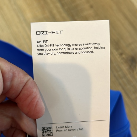 NWT ROYAL BLUE NIKE DRI-FIT MEDIUM SUPPORT, high rise and 5” length. - Picture 4 of 7